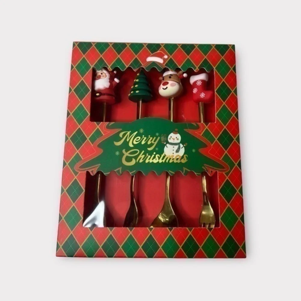 Christmas Dinner Serving Utensils 2 Spoons 2 Forks